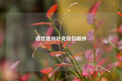 德信德州扑克座位顺序