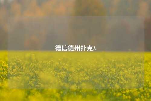 德信德州扑克A