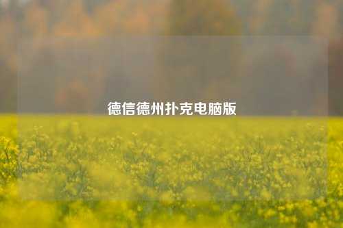 德信德州扑克电脑版