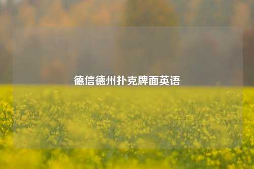 德信德州扑克牌面英语